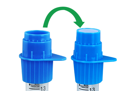 分體式設(shè)計(jì)，上杯可倒置收 集殘留細(xì)胞，有效降低樣本 損失